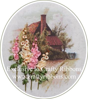 Silk Ribbon Embroidery Kit - Hollyhock Cottage